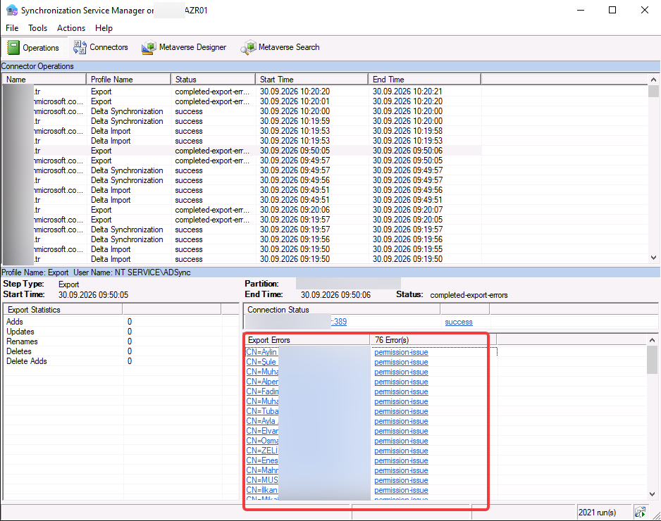 Entra Connect Permission-Issue