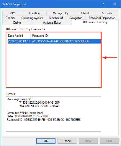 Bitlocker Recovery Password
