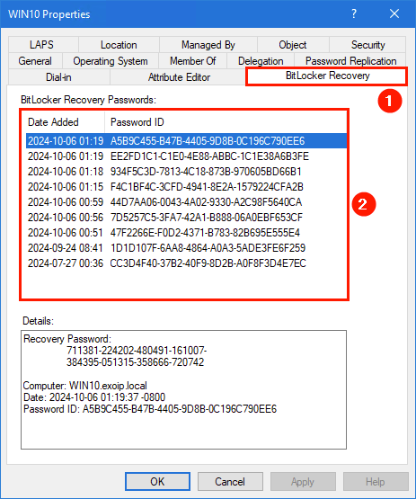 BitLocker Recovery Passwords